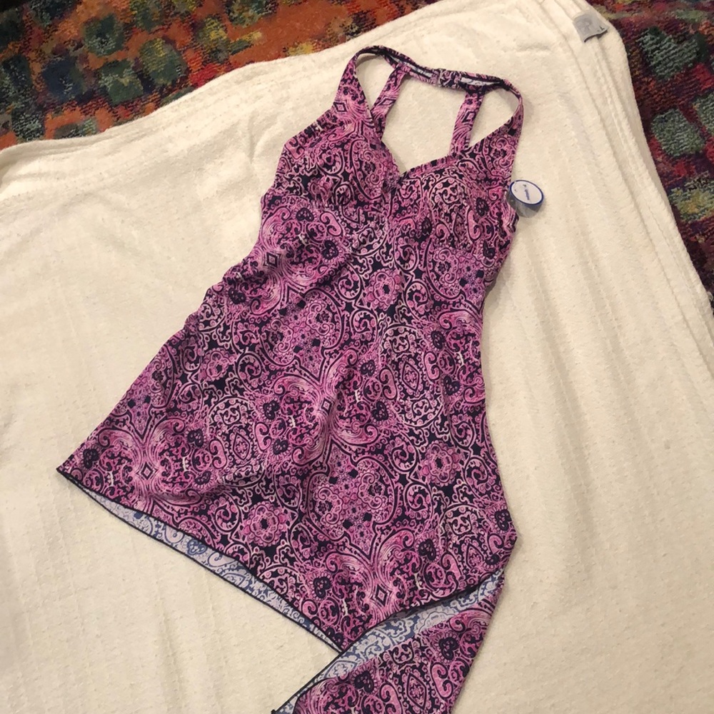 Purple Paisley Swim Dress
